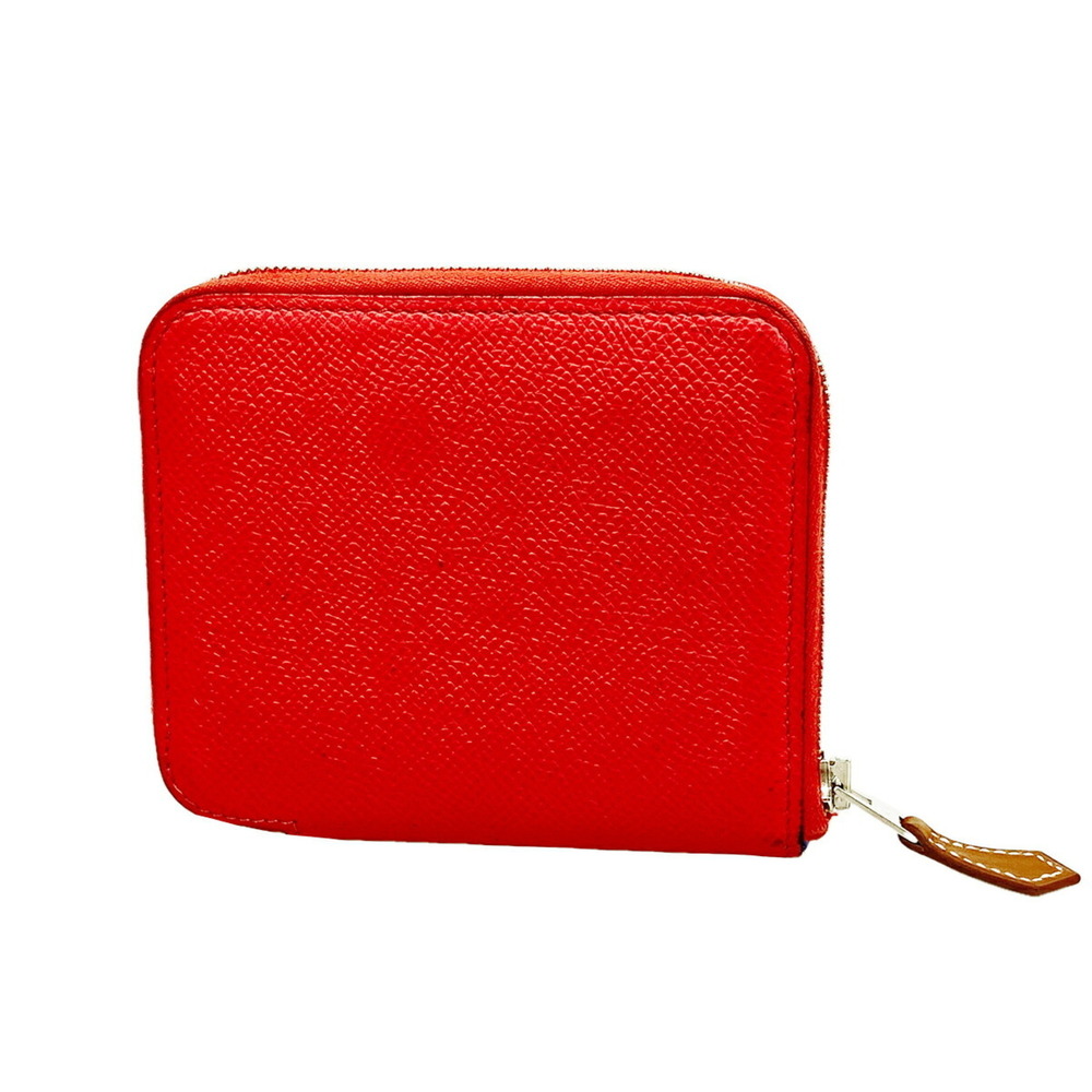 Hermes Azap Silk In Compact Wallet/Coin Case, Veau Epsom Leather, Bougainvill...